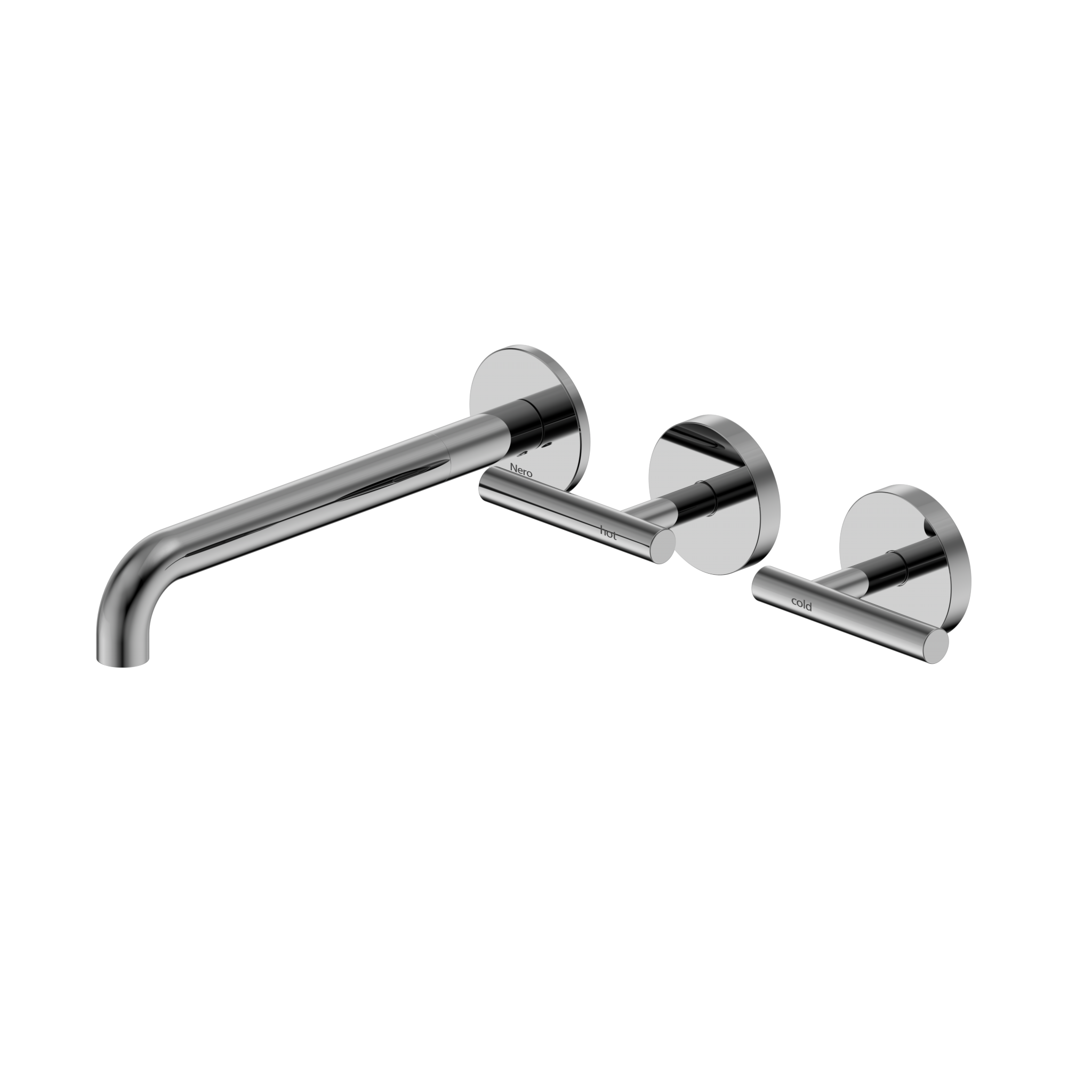 Mecca Lever Wall Basin/Bath Set 220mm Offset Spout Chrome