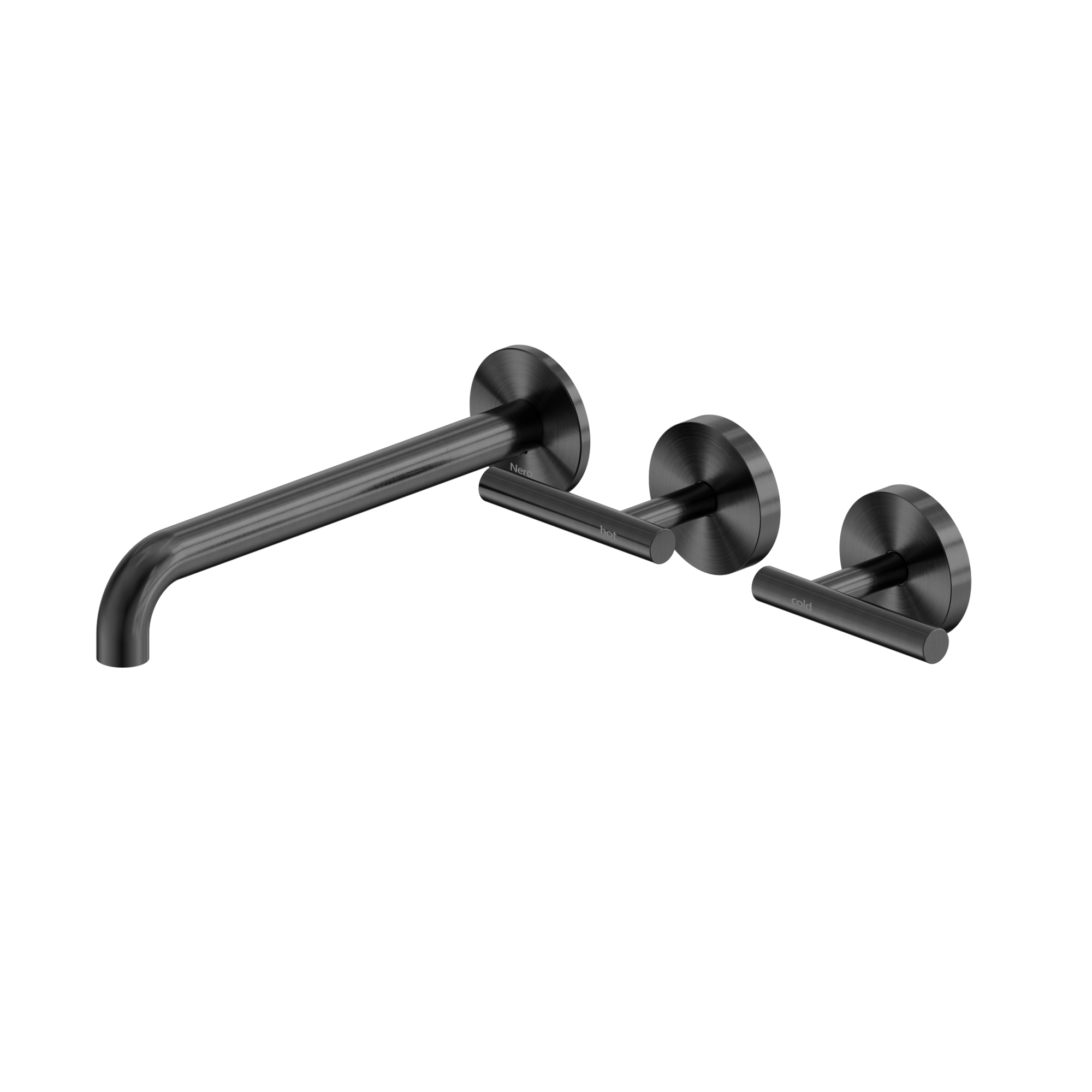 Mecca Lever Wall Basin/Bath Set 220mm Offset Spout Gun Metal