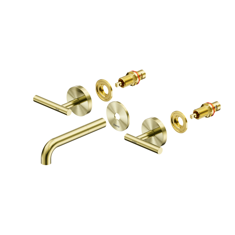 Mecca Lever Wall Basin/Bath Set 160mm Spout Trim kits Only Brushed Gold