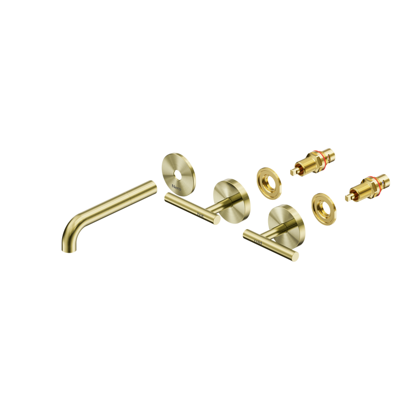 Mecca Lever Wall Basin/Bath Set 160mm Spout Trim kits Only Brushed Gold