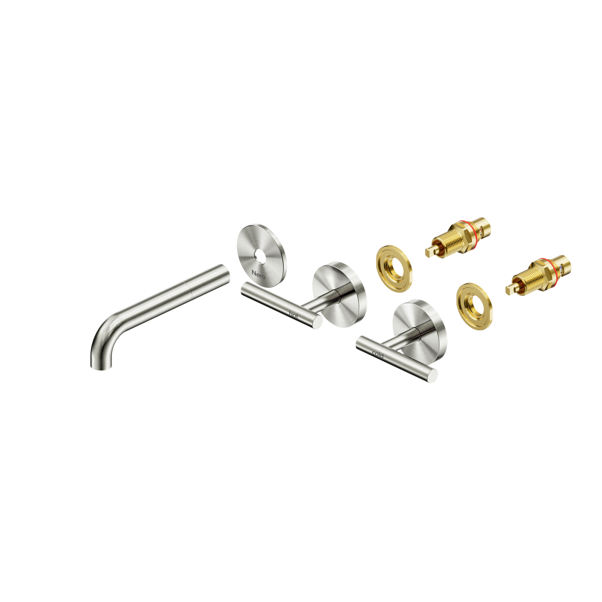 Mecca Lever Wall Basin/Bath Set 160mm Spout Trim kits Only Brushed Nickel