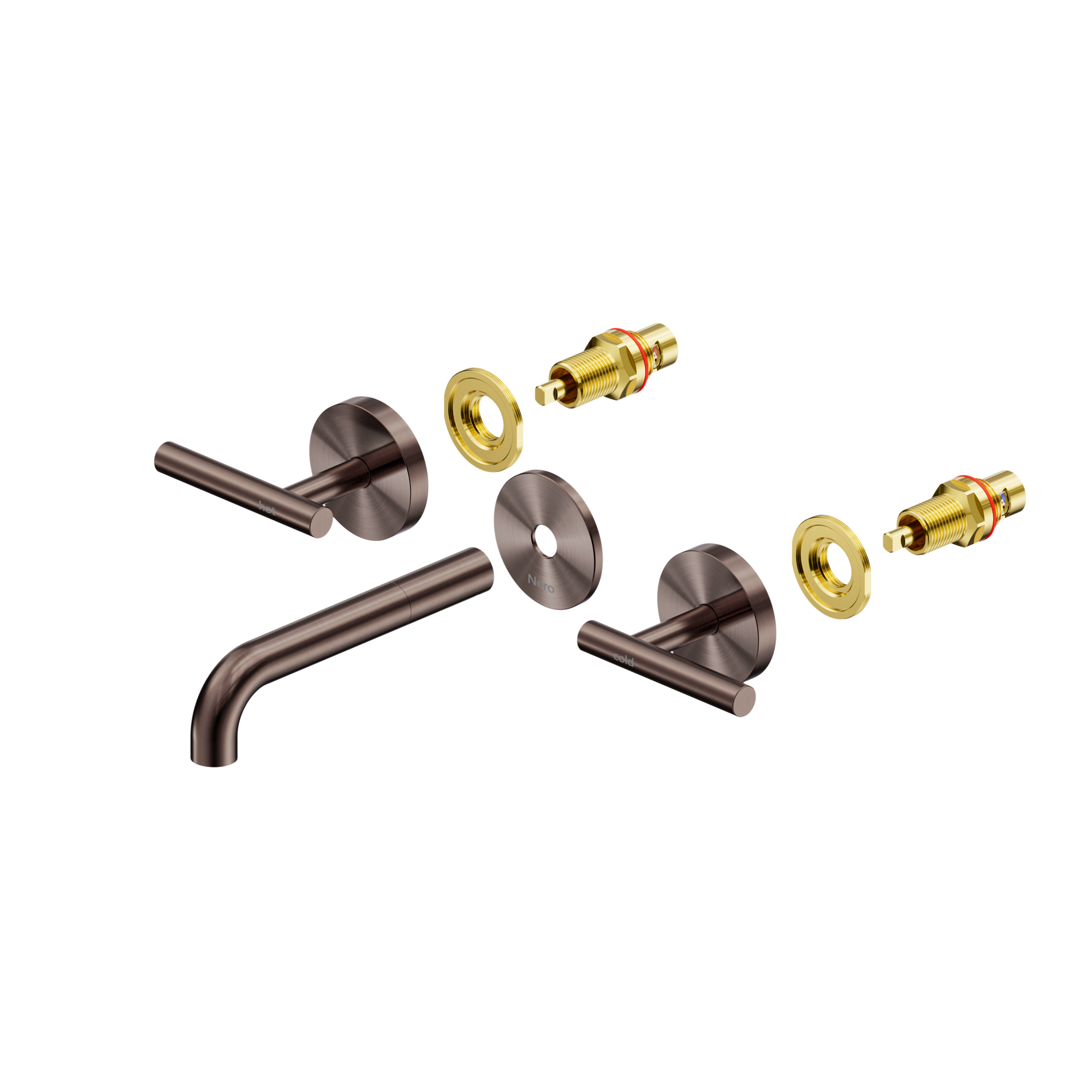 Mecca Lever Wall Basin/Bath Set 160mm Spout Trim kits Only Brushed Bronze