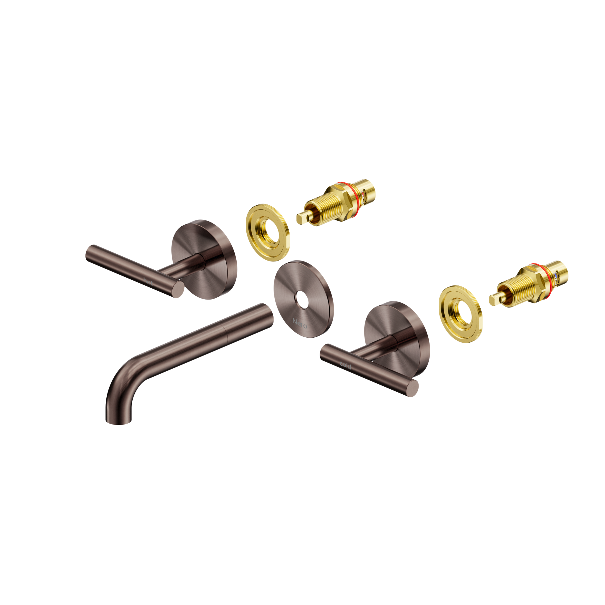 Mecca Lever Wall Basin/Bath Set 160mm Spout Trim kits Only Brushed Bronze