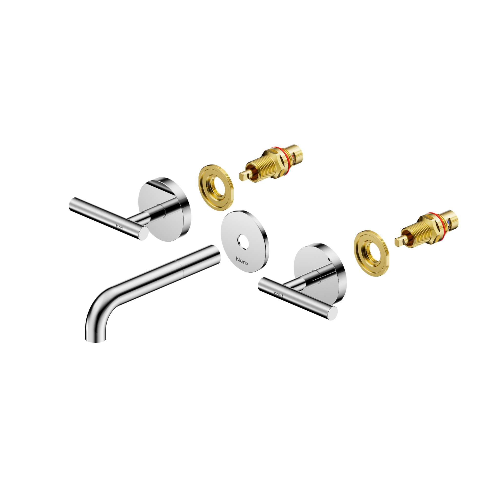 Mecca Lever Wall Basin/Bath Set 160mm Spout Trim kits Only Chrome