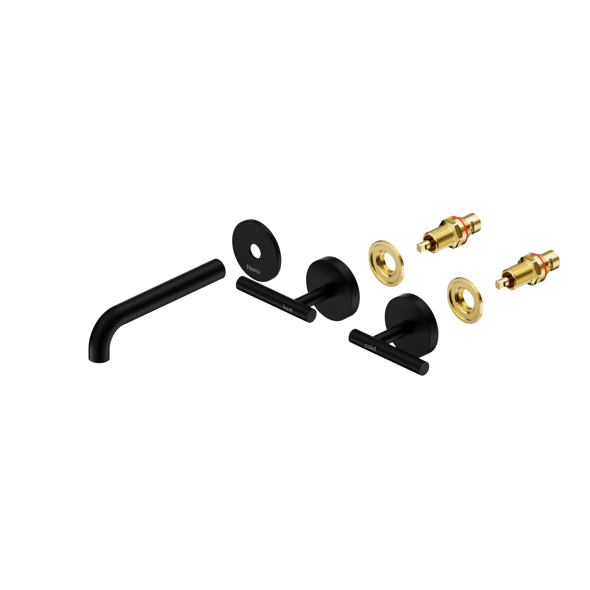 Mecca Lever Wall Basin/Bath Set 160mm Spout Trim kits Only Matte Black