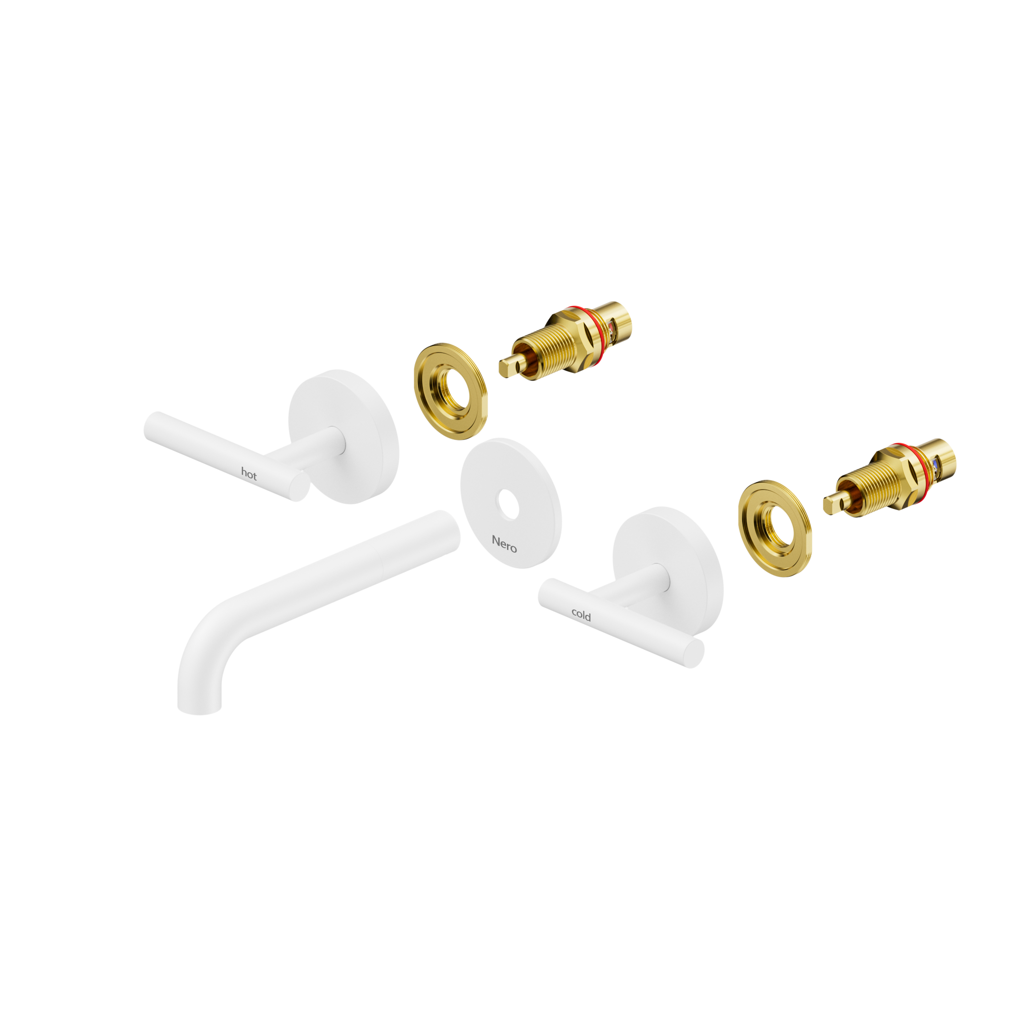Mecca Lever Wall Basin/Bath Set 160mm Spout Trim kits Only Matte White