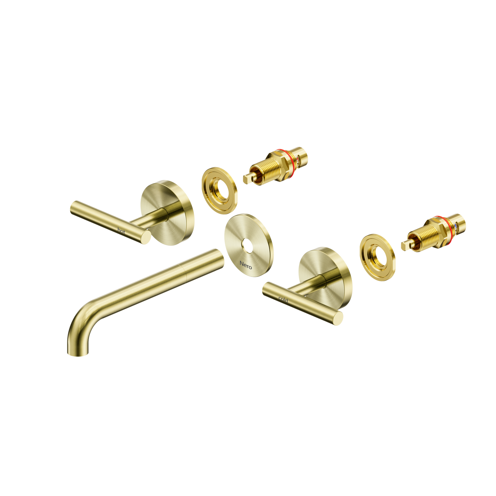 Mecca Lever Wall Basin/Bath Set 185mm Spout Trim kits Only Brushed Gold