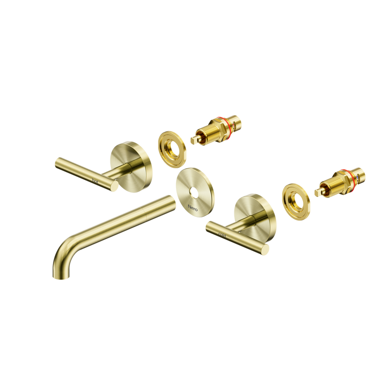 Mecca Lever Wall Basin/Bath Set 185mm Spout Trim kits Only Brushed Gold