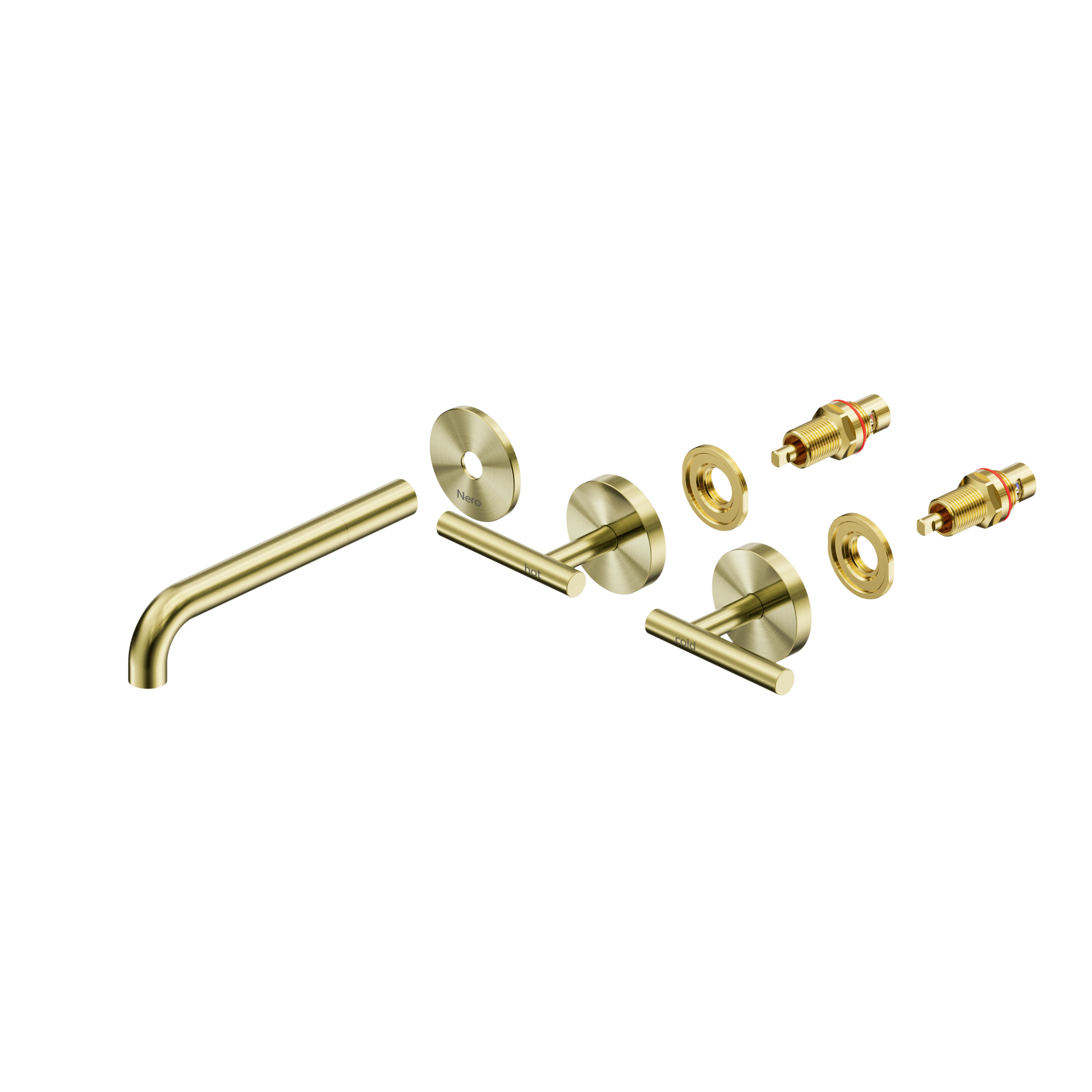 Mecca Lever Wall Basin/Bath Set 185mm Spout Trim kits Only Brushed Gold
