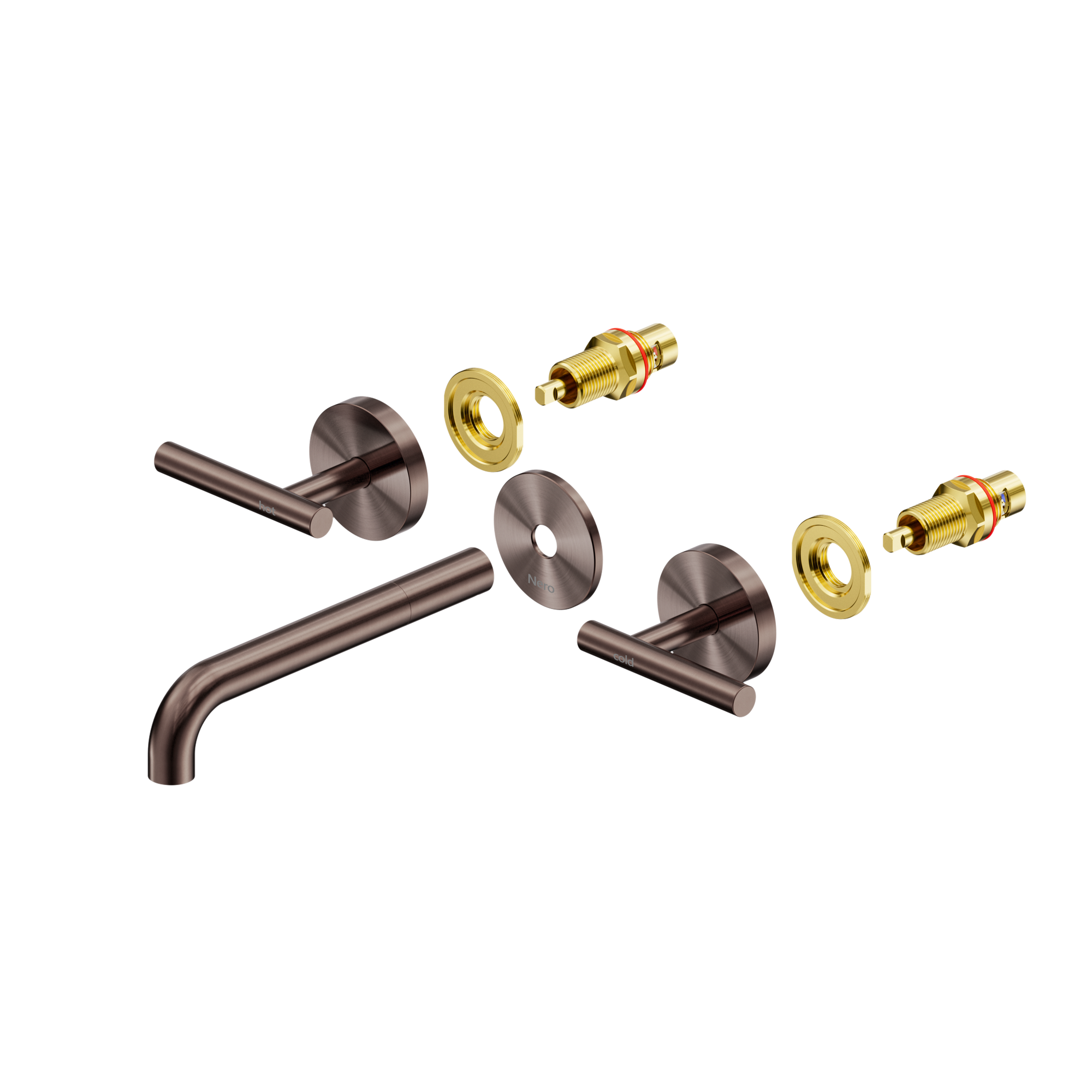 Mecca Lever Wall Basin/Bath Set 185mm Spout Trim kits Only Brushed Bronze