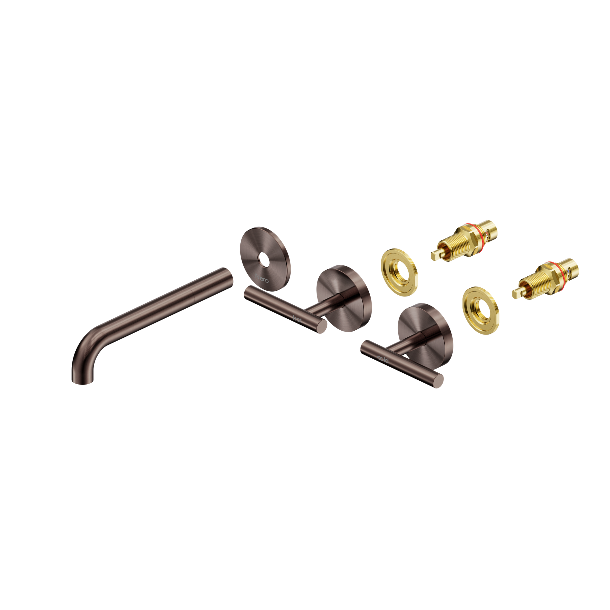Mecca Lever Wall Basin/Bath Set 185mm Spout Trim kits Only Brushed Bronze