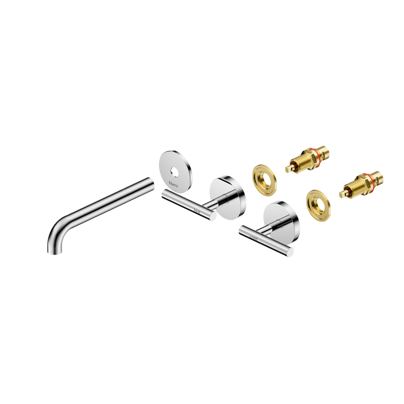 Mecca Lever Wall Basin/Bath Set 185mm Spout Trim kits Only Chrome