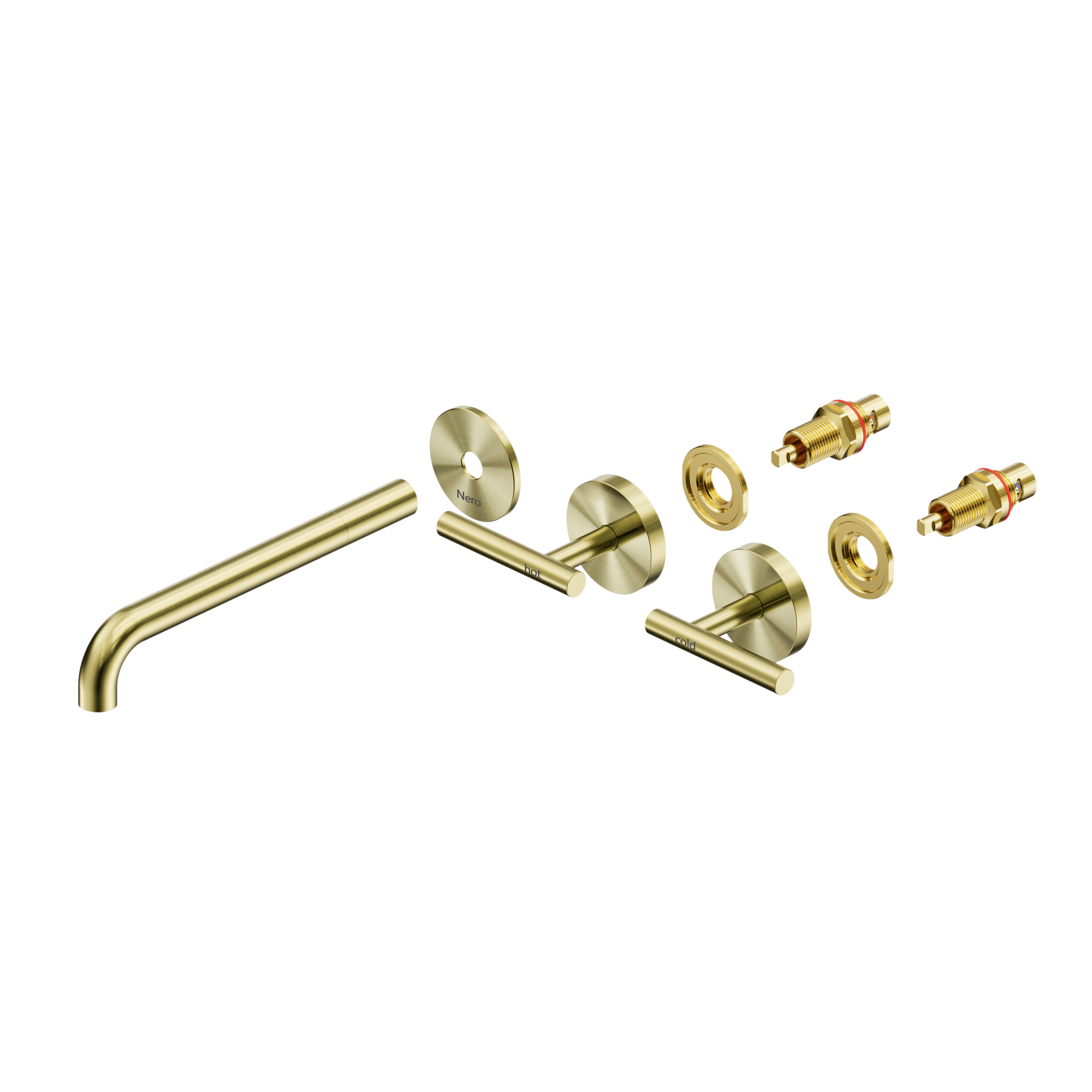 Mecca Lever Wall Basin/Bath Set 220mm Spout Trim kits Only Brushed Gold