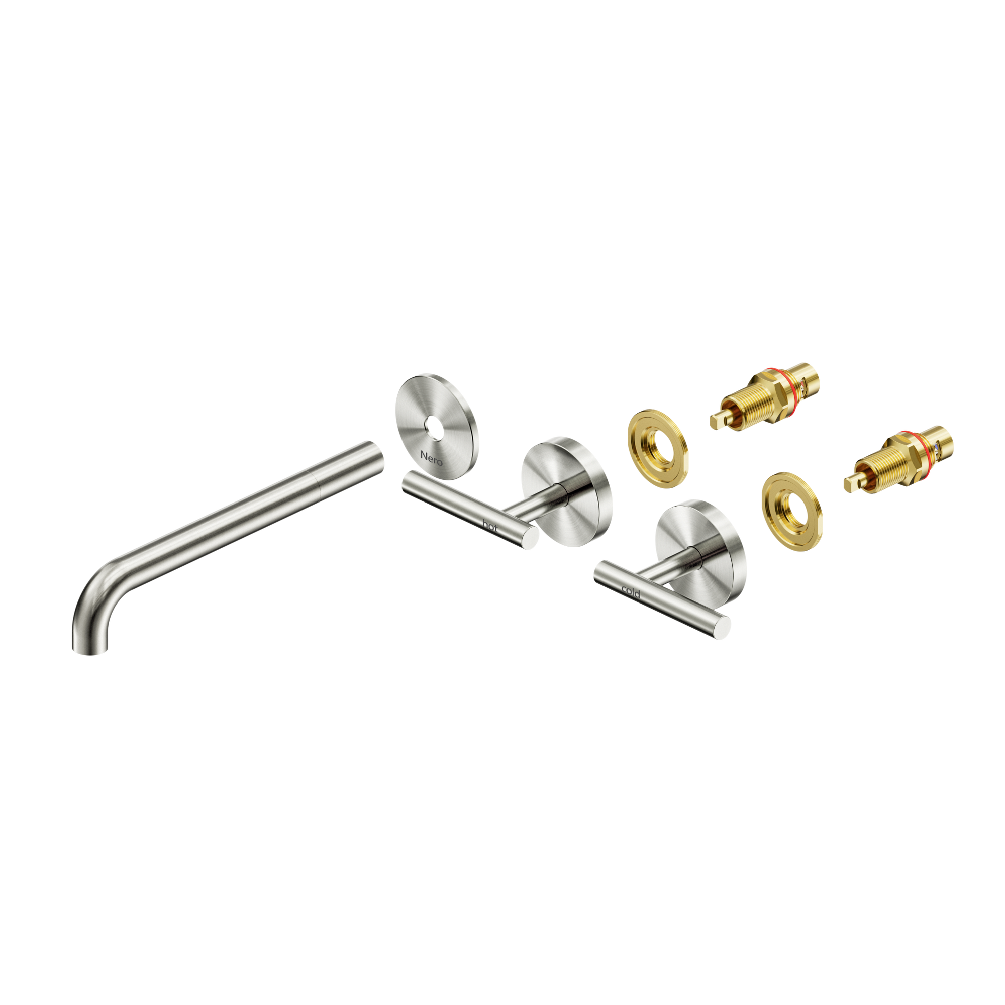 Mecca Lever Wall Basin/Bath Set 220mm Spout Trim kits Only Brushed Nickel