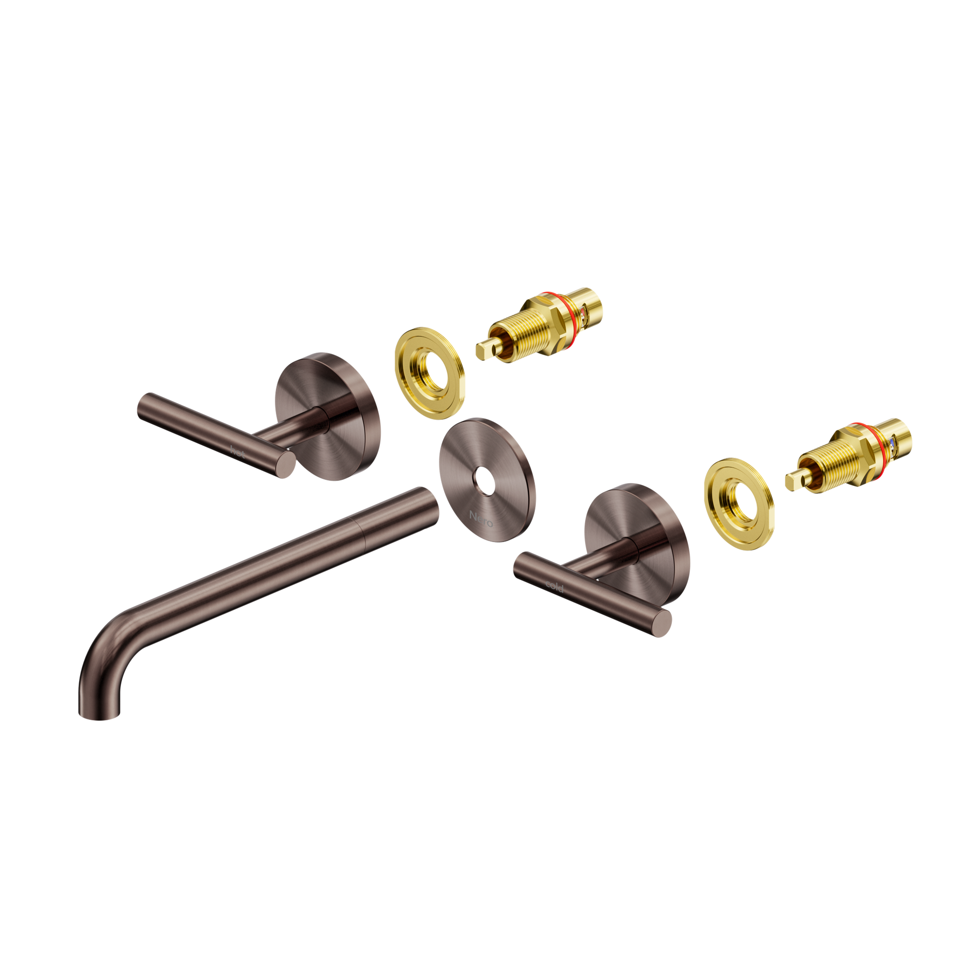 Mecca Lever Wall Basin/Bath Set 220mm Spout Trim kits Only Brushed Bronze