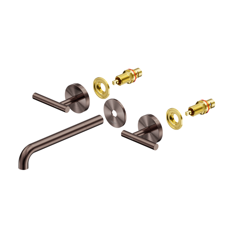 Mecca Lever Wall Basin/Bath Set 220mm Spout Trim kits Only Brushed Bronze