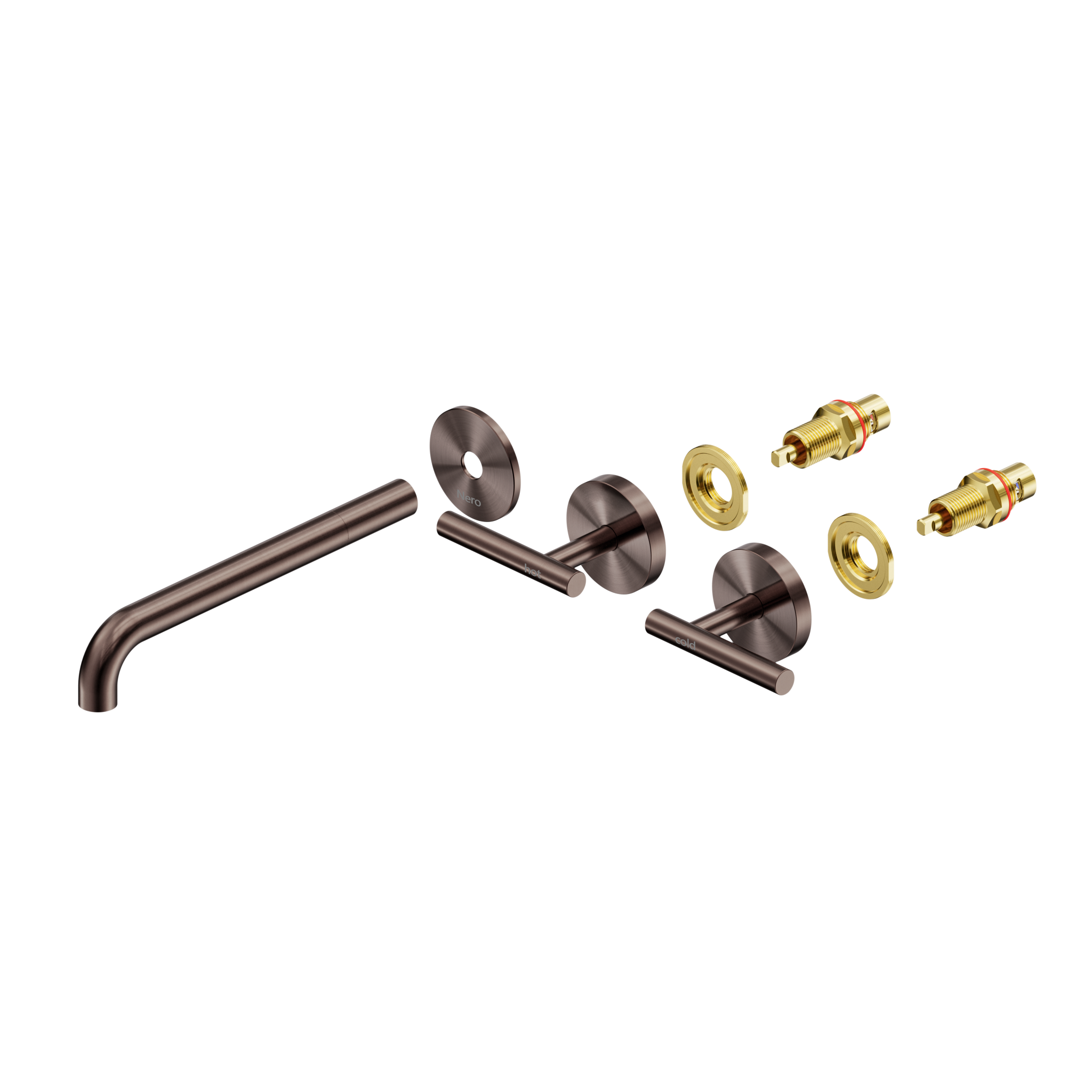 Mecca Lever Wall Basin/Bath Set 220mm Spout Trim kits Only Brushed Bronze