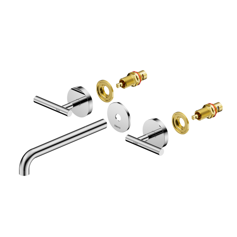 Mecca Lever Wall Basin/Bath Set 220mm Spout Trim kits Only Chrome