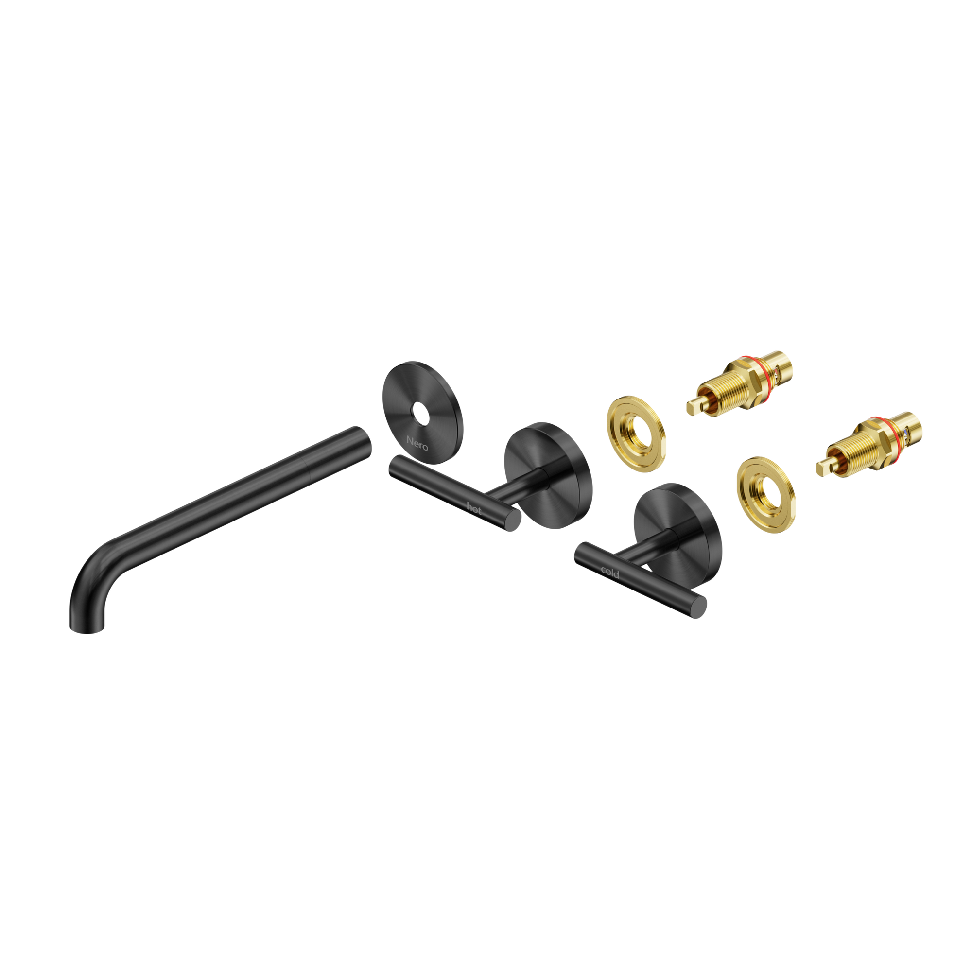 Mecca Lever Wall Basin/Bath Set 220mm Spout Trim kits Only Gun Metal