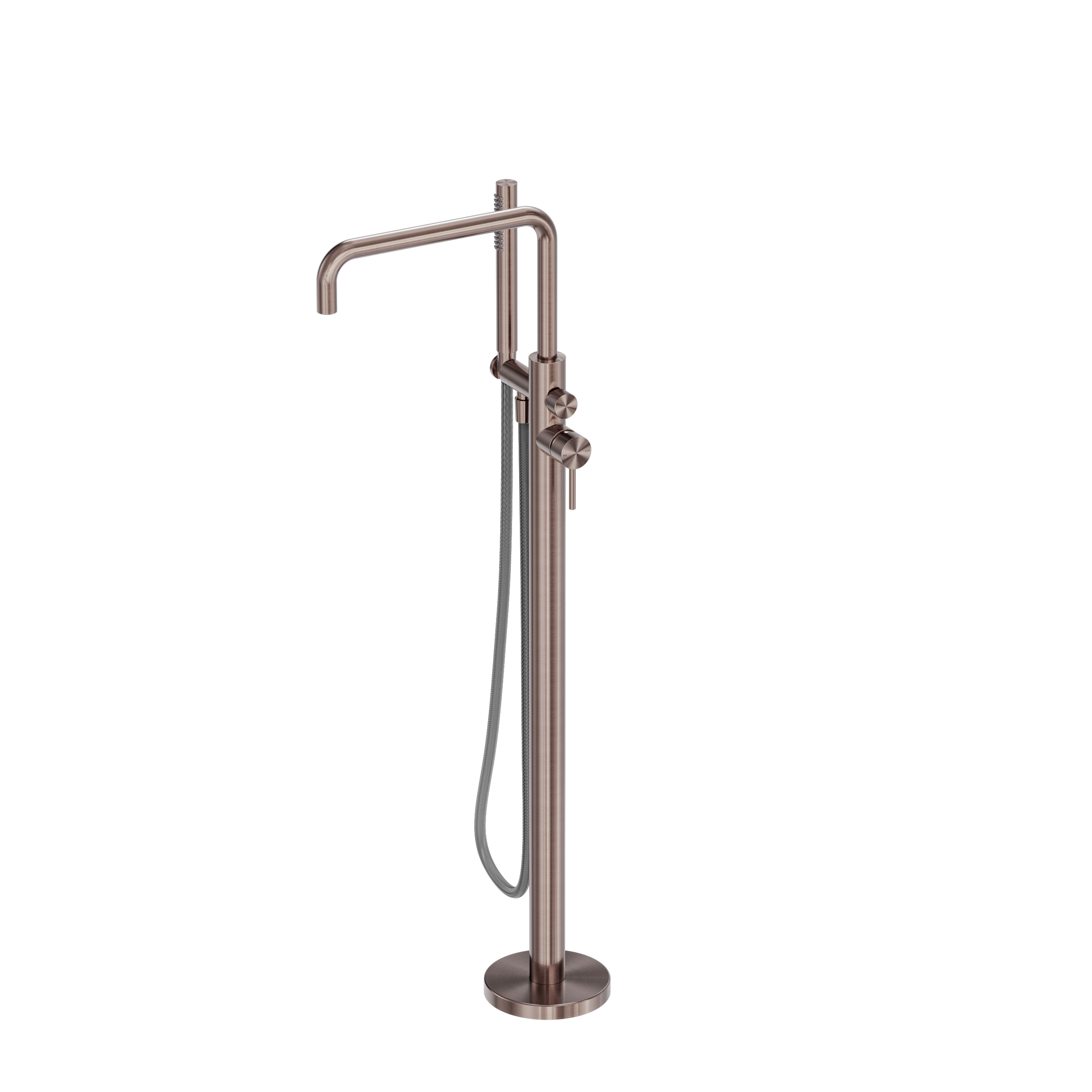 Zen SS316L Freestanding Bath Mixer With Outdoor Shower Hose Brushed Bronze