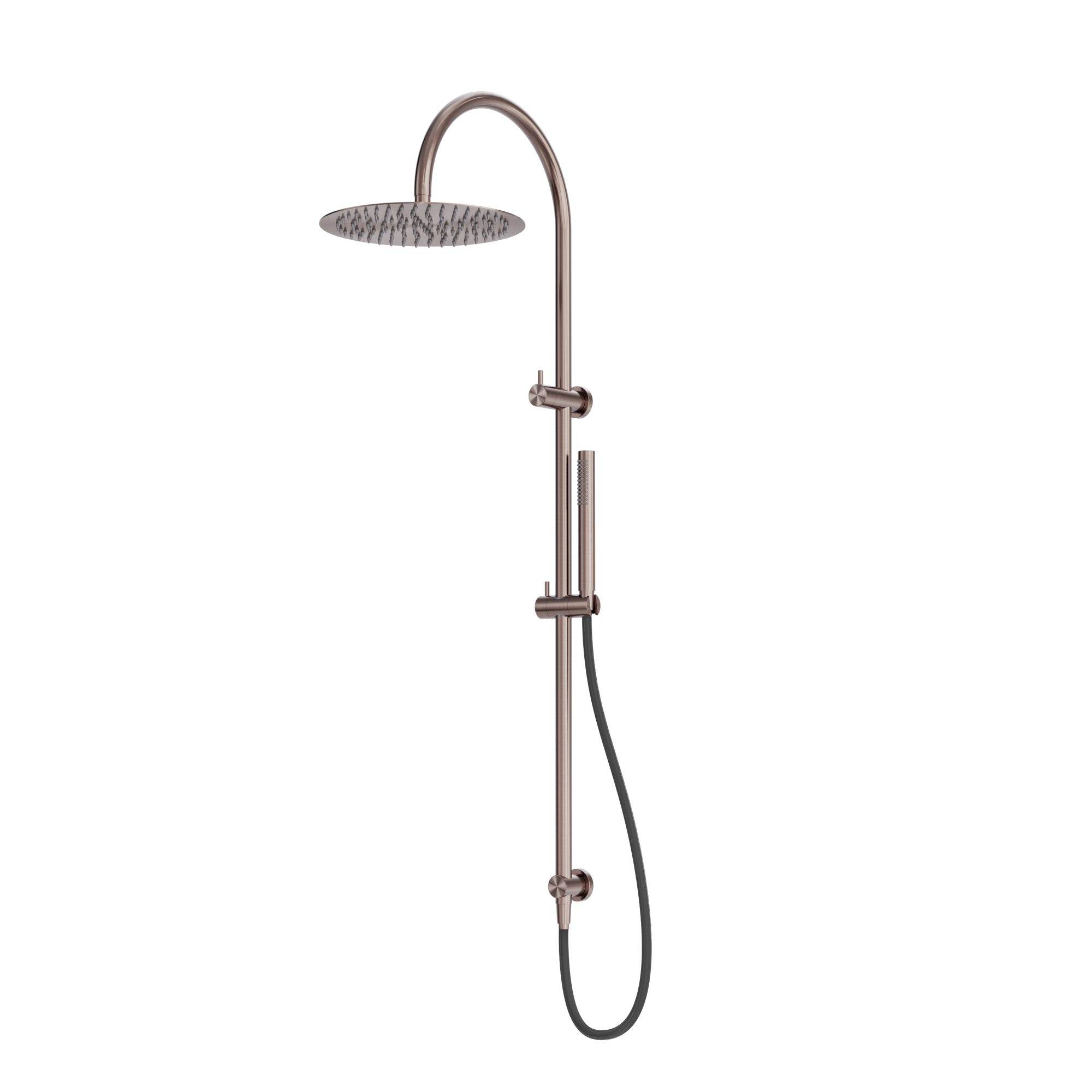 Zen SS316L Twin Shower With Outdoor Shower Hose Brushed Bronze