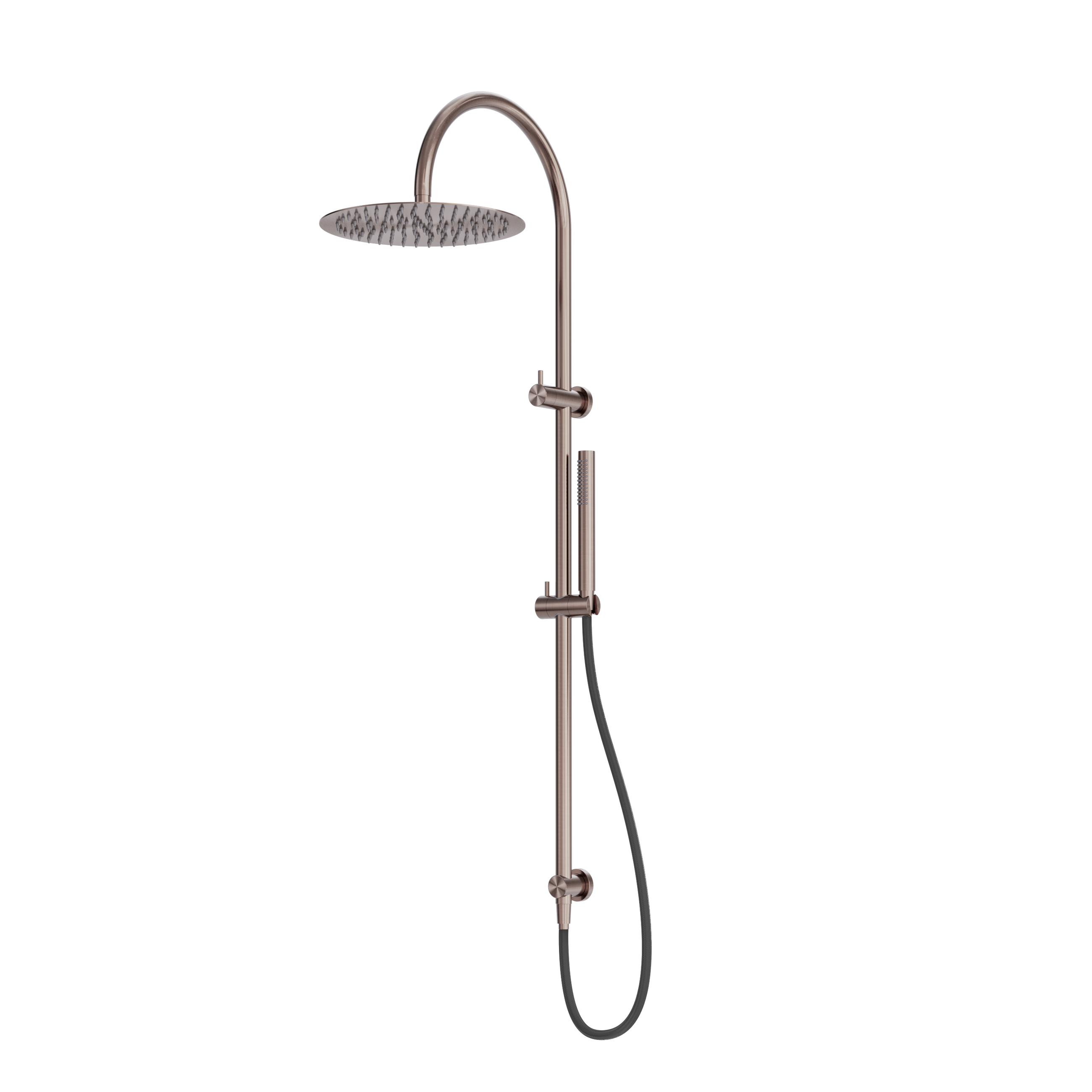 Zen SS316L Twin Shower With Outdoor Shower Hose Brushed Bronze