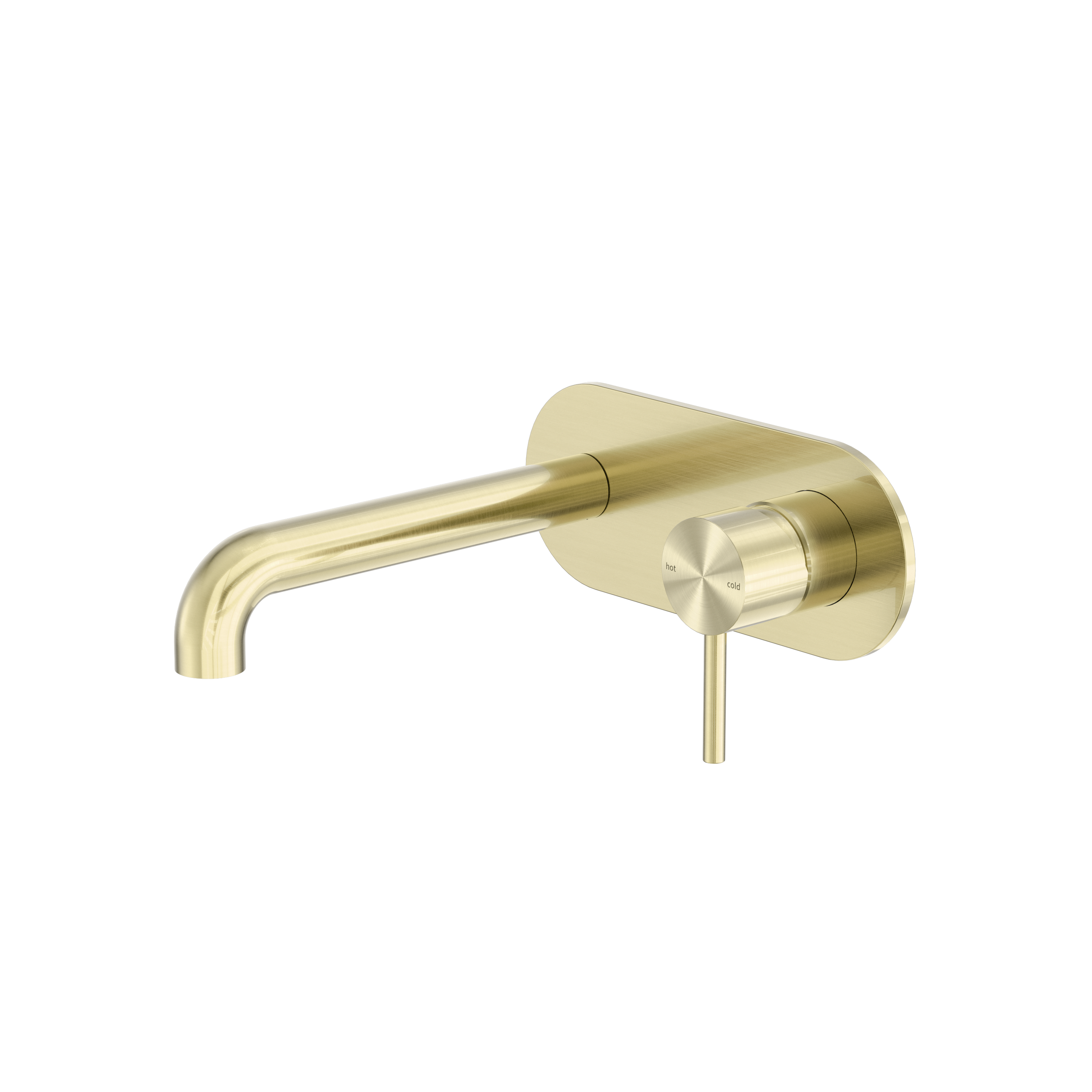 Zen SS316L Wall Basin/Bath Mixer 185mm Spout Brushed Gold
