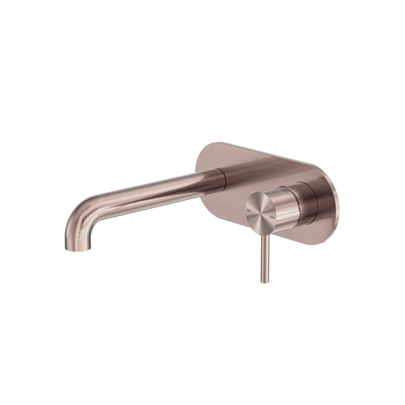Zen SS316L Wall Basin/Bath Mixer 185mm Spout Brushed Bronze