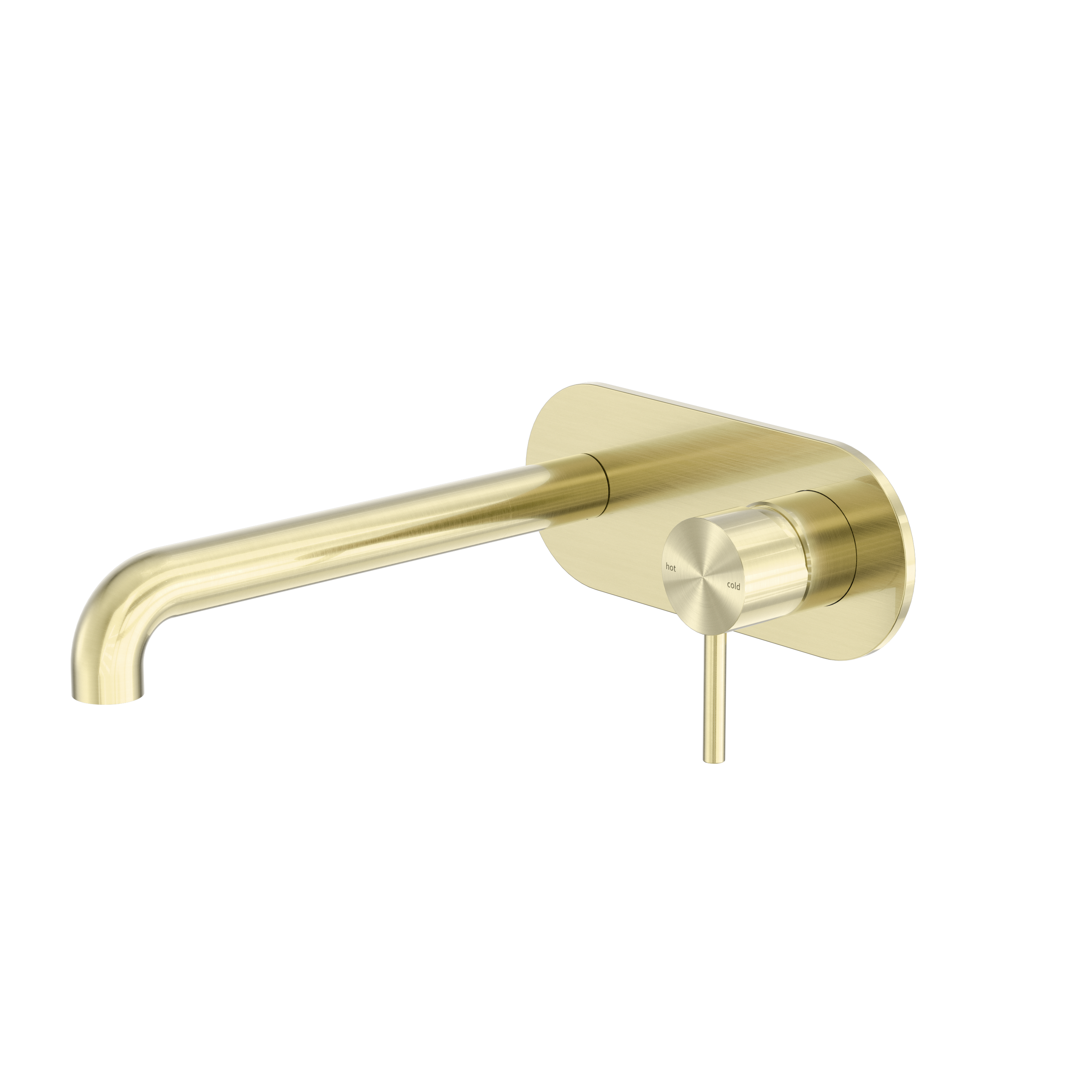 Zen SS316L Wall Basin/Bath Mixer 230mm Spout Brushed Gold