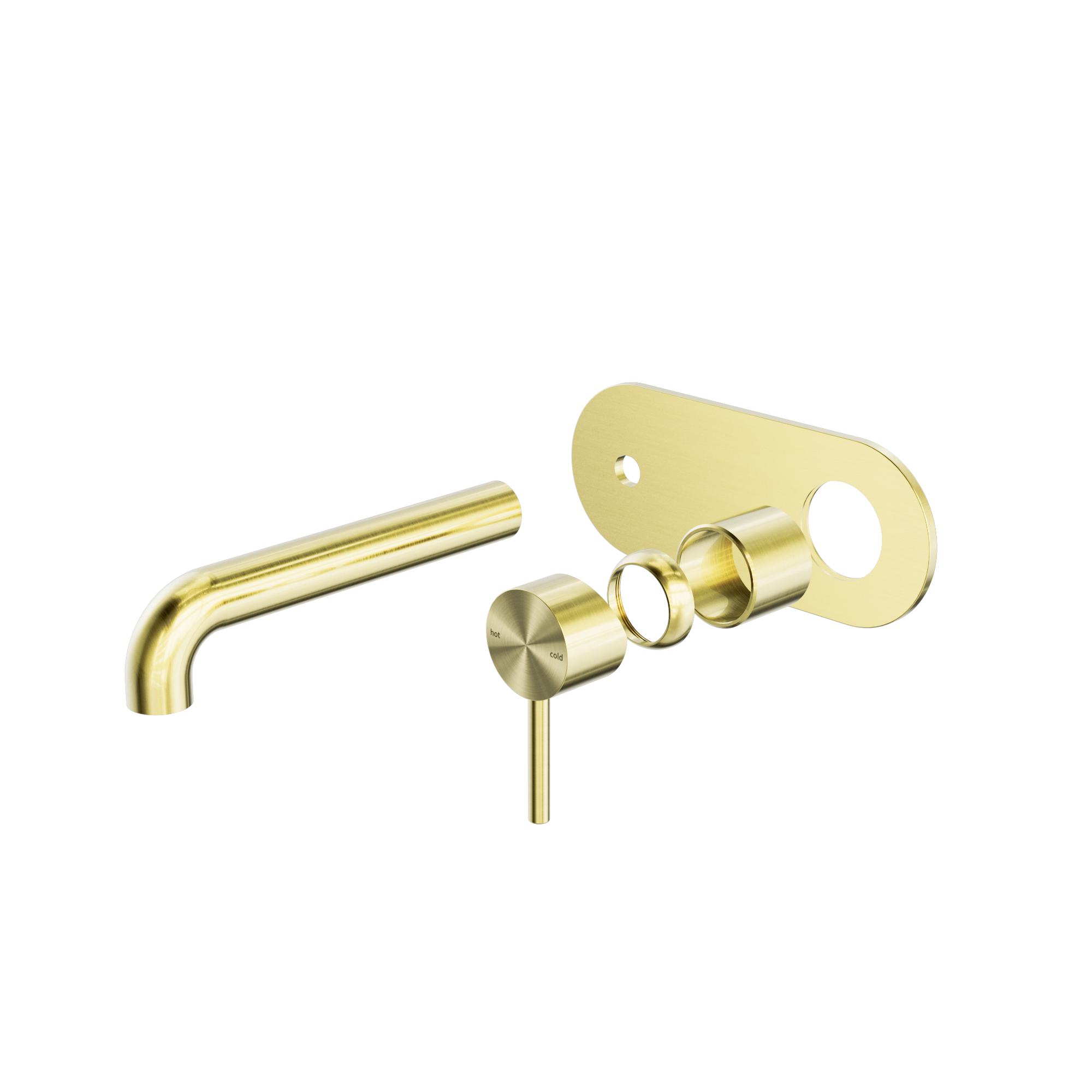 Zen SS316L Wall Basin/Bath Mixer 185mm Spout Trim Kits Only Brushed Gold