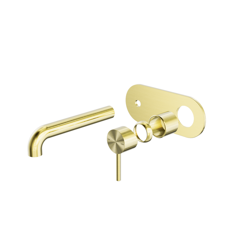 Zen SS316L Wall Basin/Bath Mixer 185mm Spout Trim Kits Only Brushed Gold