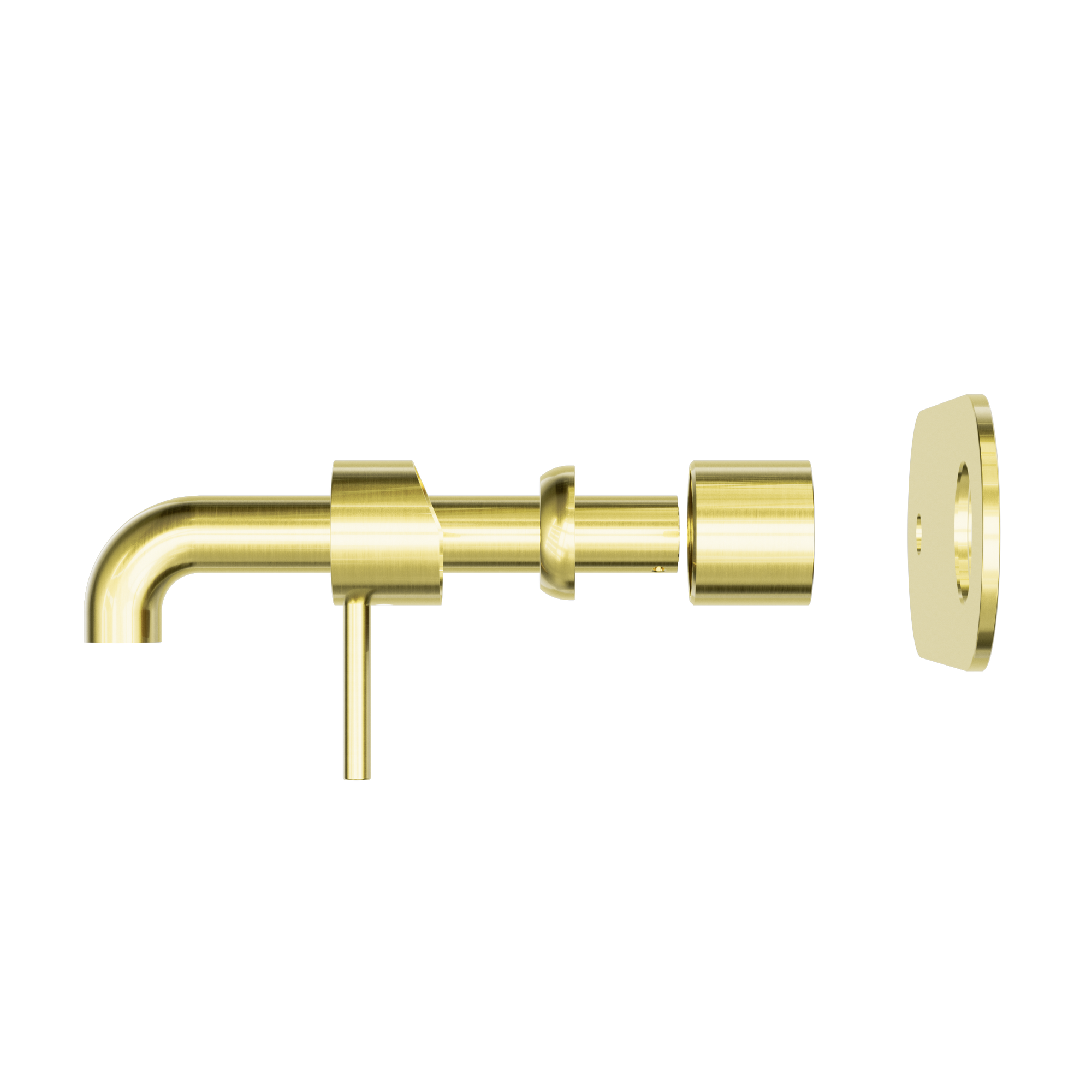 Zen SS316L Wall Basin/Bath Mixer 185mm Spout Trim Kits Only Brushed Gold