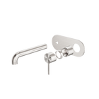 Zen SS316L Wall Basin/Bath Mixer 185mm Spout Trim Kits Only Brushed Nickel