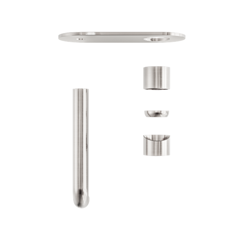 Zen SS316L Wall Basin/Bath Mixer 185mm Spout Trim Kits Only Brushed Nickel