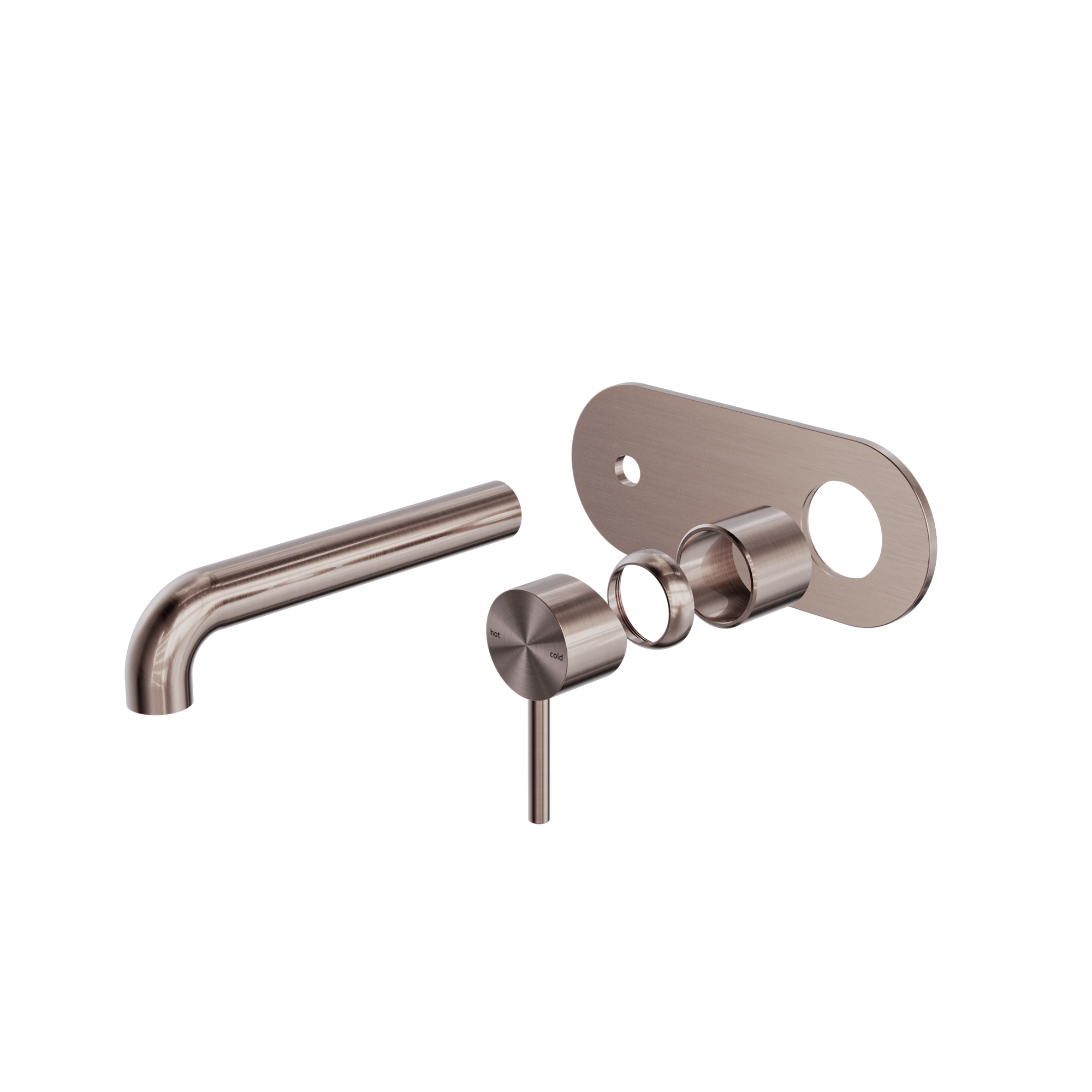 Zen SS316L Wall Basin/Bath Mixer 185mm Spout Trim Kits Only Brushed Bronze