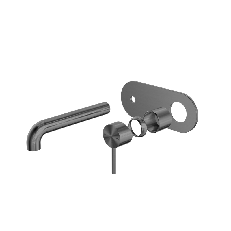 Zen SS316L Wall Basin/Bath Mixer 185mm Spout Trim Kits Only Graphite