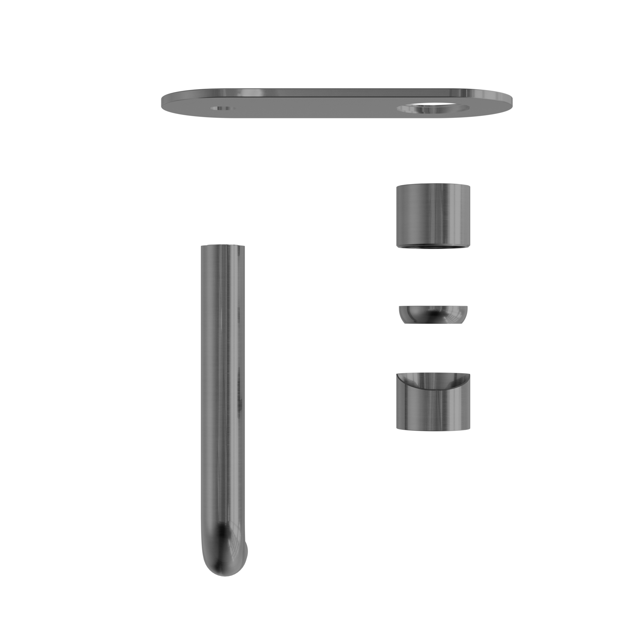 Zen SS316L Wall Basin/Bath Mixer 185mm Spout Trim Kits Only Graphite
