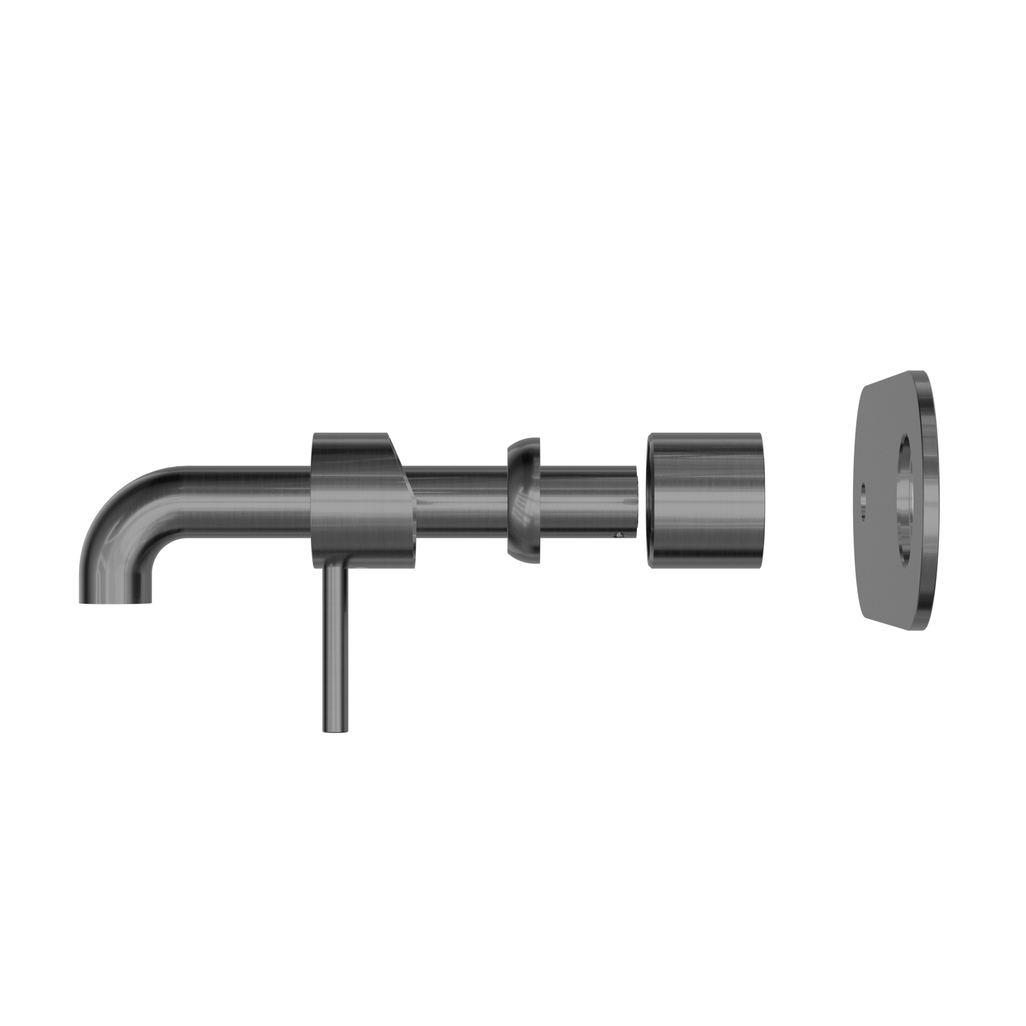 Zen SS316L Wall Basin/Bath Mixer 185mm Spout Trim Kits Only Graphite