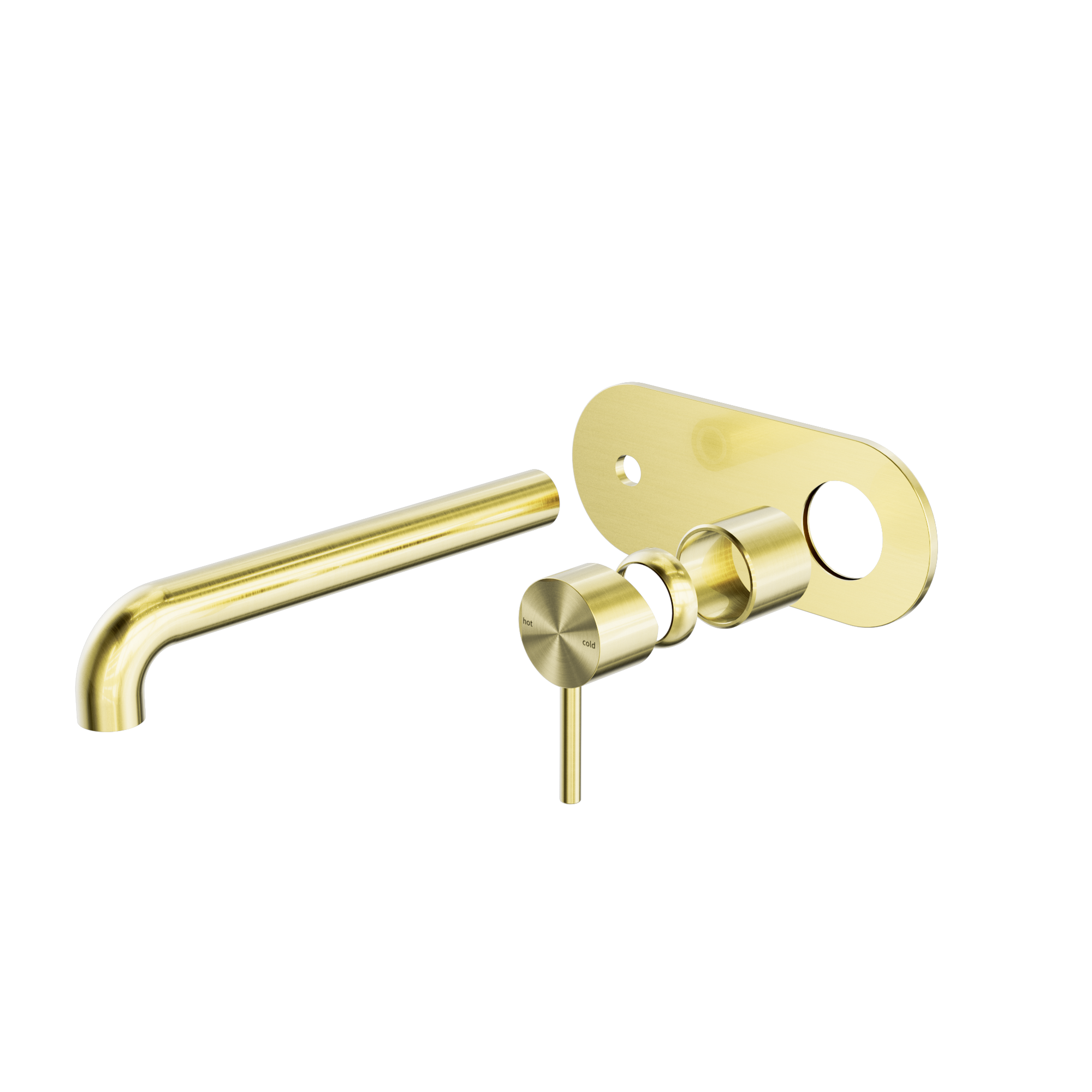 Zen SS316L Wall Basin/Bath Mixer 230mm Spout Trim Kits Only Brushed Gold