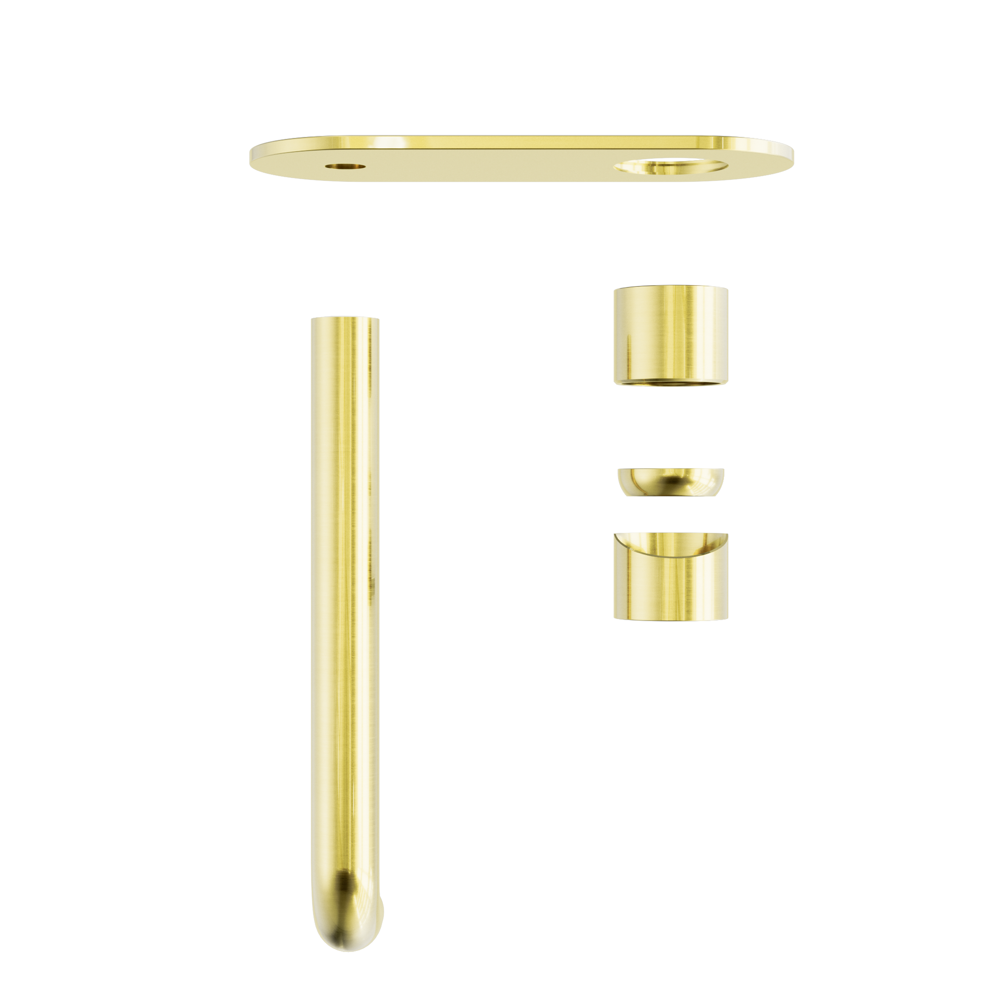 Zen SS316L Wall Basin/Bath Mixer 230mm Spout Trim Kits Only Brushed Gold