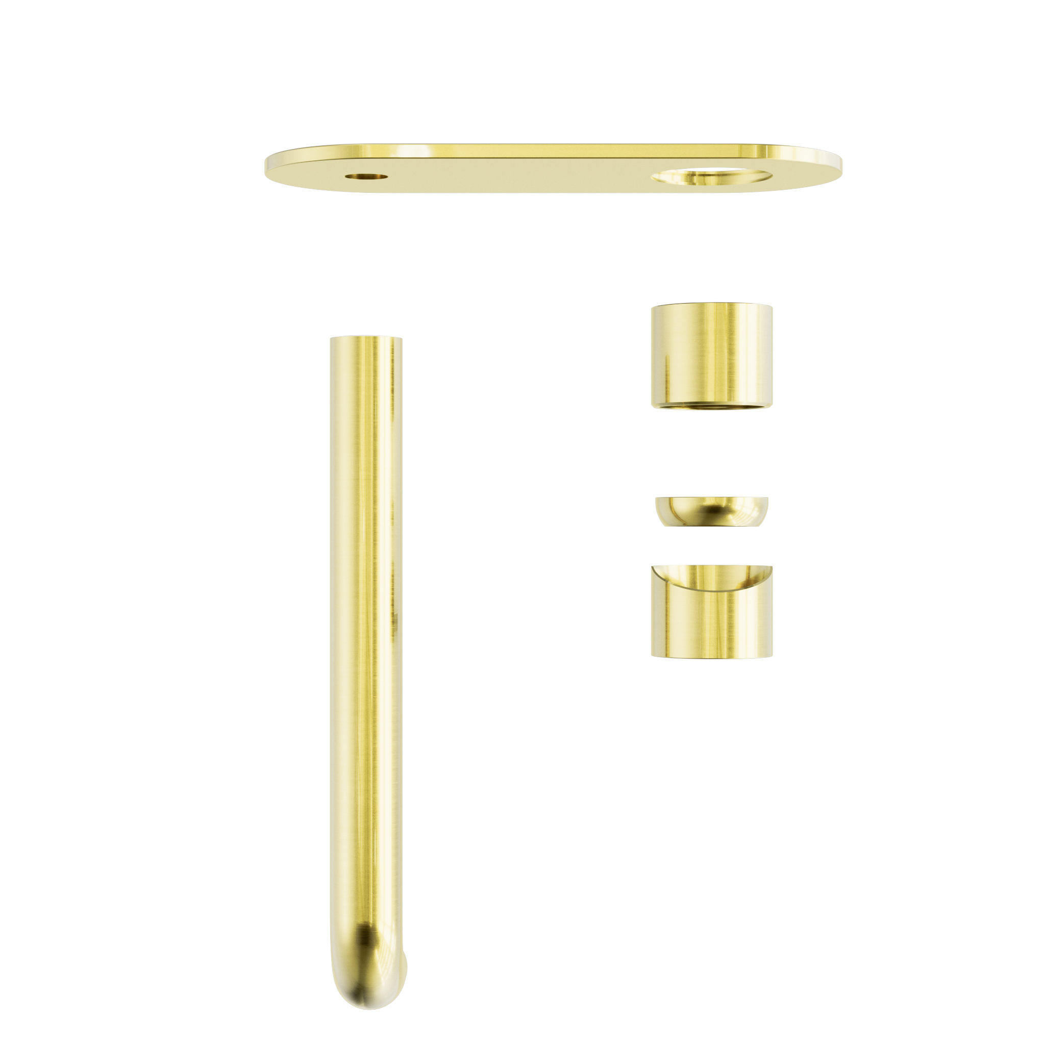 Zen SS316L Wall Basin/Bath Mixer 230mm Spout Trim Kits Only Brushed Gold