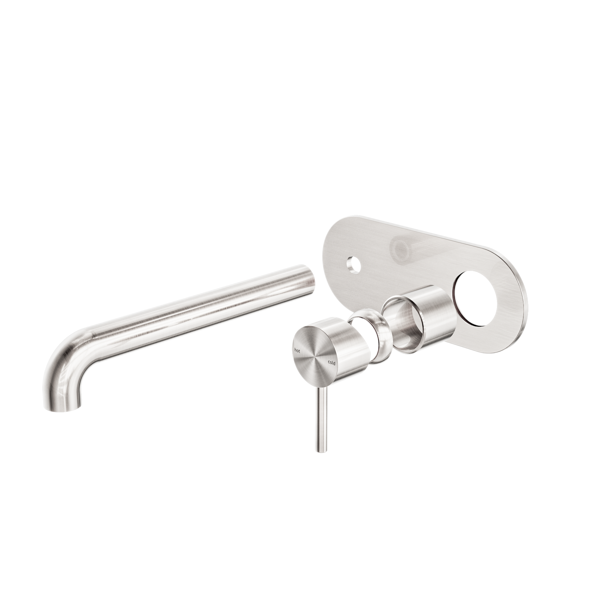 Zen SS316L Wall Basin/Bath Mixer 230mm Spout Trim Kits Only Brushed Nickel