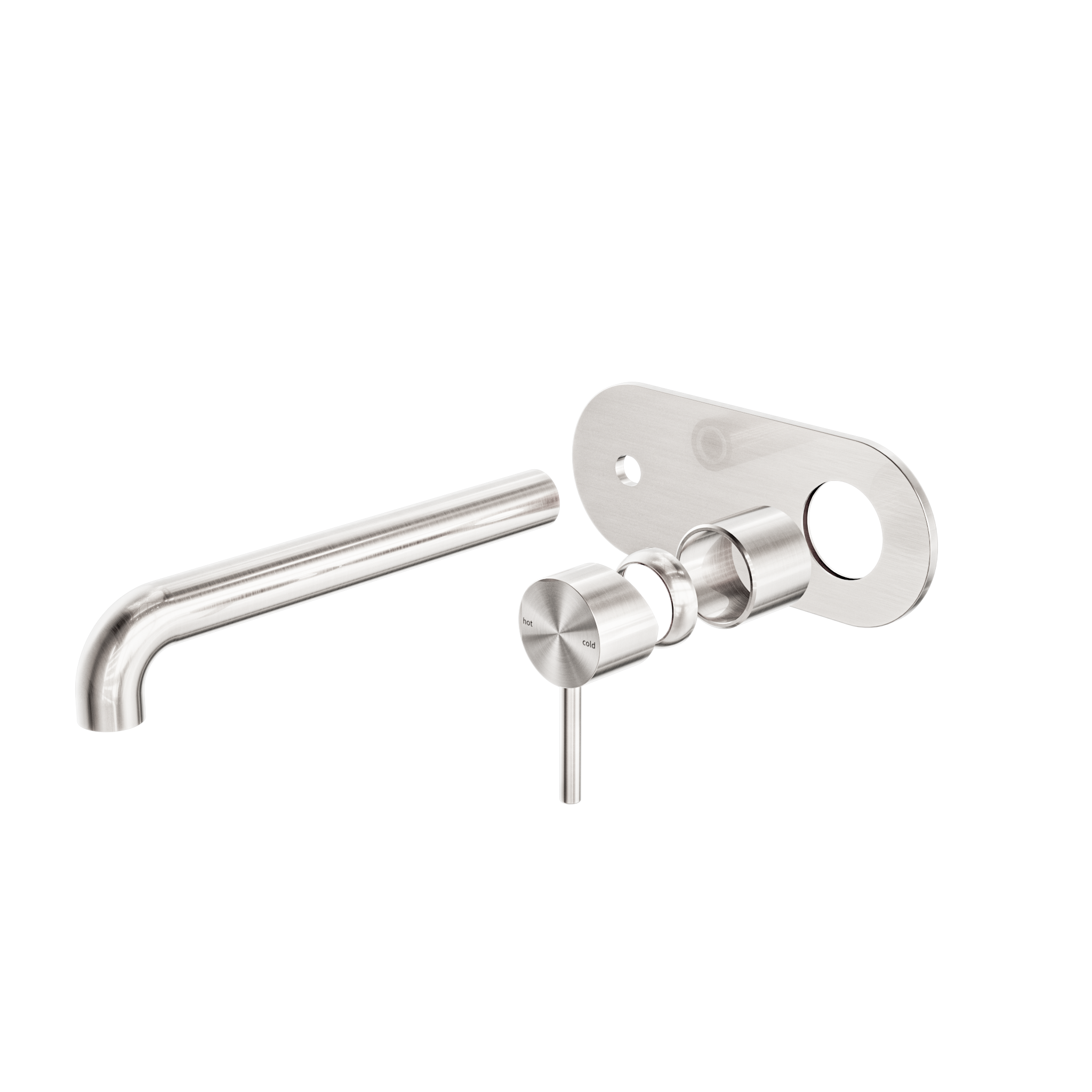 Zen SS316L Wall Basin/Bath Mixer 230mm Spout Trim Kits Only Brushed Nickel