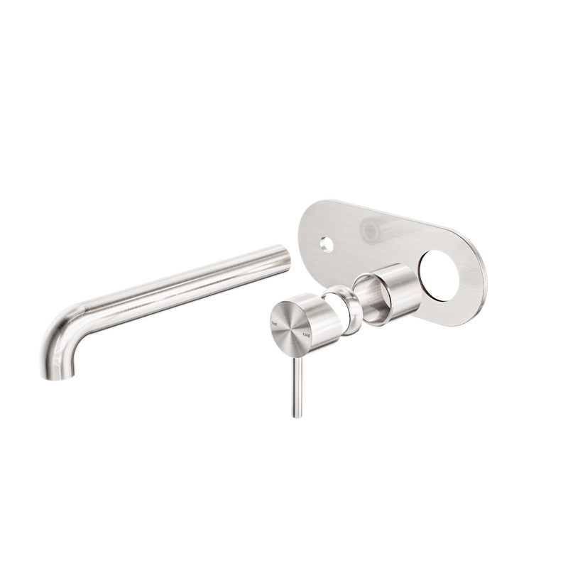 Zen SS316L Wall Basin/Bath Mixer 230mm Spout Trim Kits Only Brushed Nickel