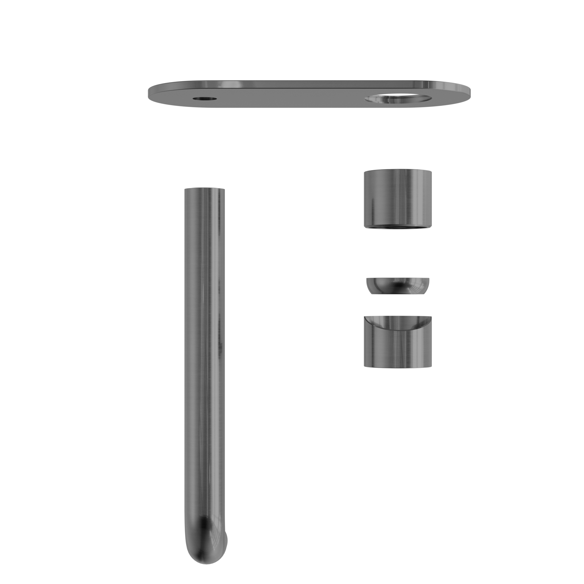 Zen SS316L Wall Basin/Bath Mixer 230mm Spout Trim Kits Only Graphite