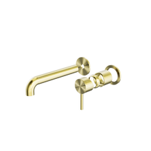 Zen SS316L Wall Basin/Bath Mixer Separate Back Plate 185mm Spout Trim Kits Only Brushed Gold