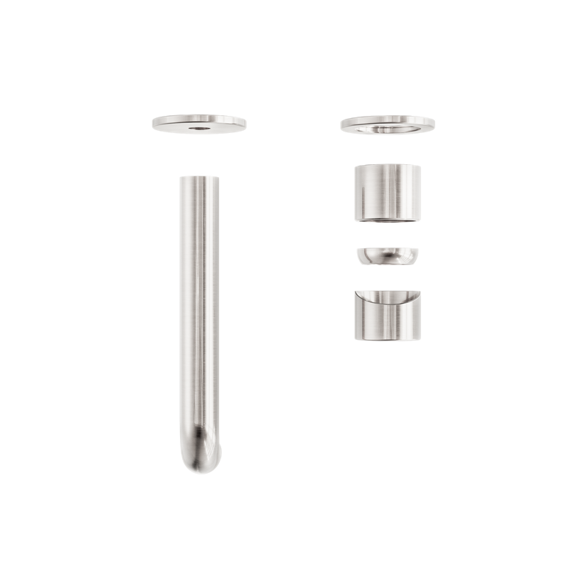 Zen SS316L Wall Basin/Bath Mixer Separate Back Plate 185mm Spout Trim Kits Only Brushed Nickel