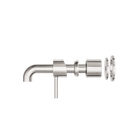 Zen SS316L Wall Basin/Bath Mixer Separate Back Plate 185mm Spout Trim Kits Only Brushed Nickel