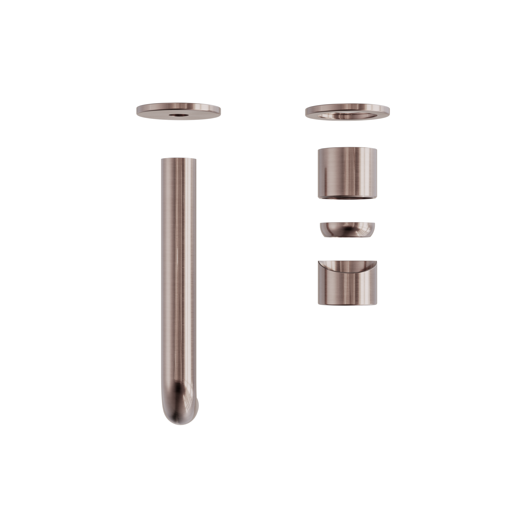 Zen SS316L Wall Basin/Bath Mixer Separate Back Plate 185mm Spout Trim Kits Only Brushed Bronze