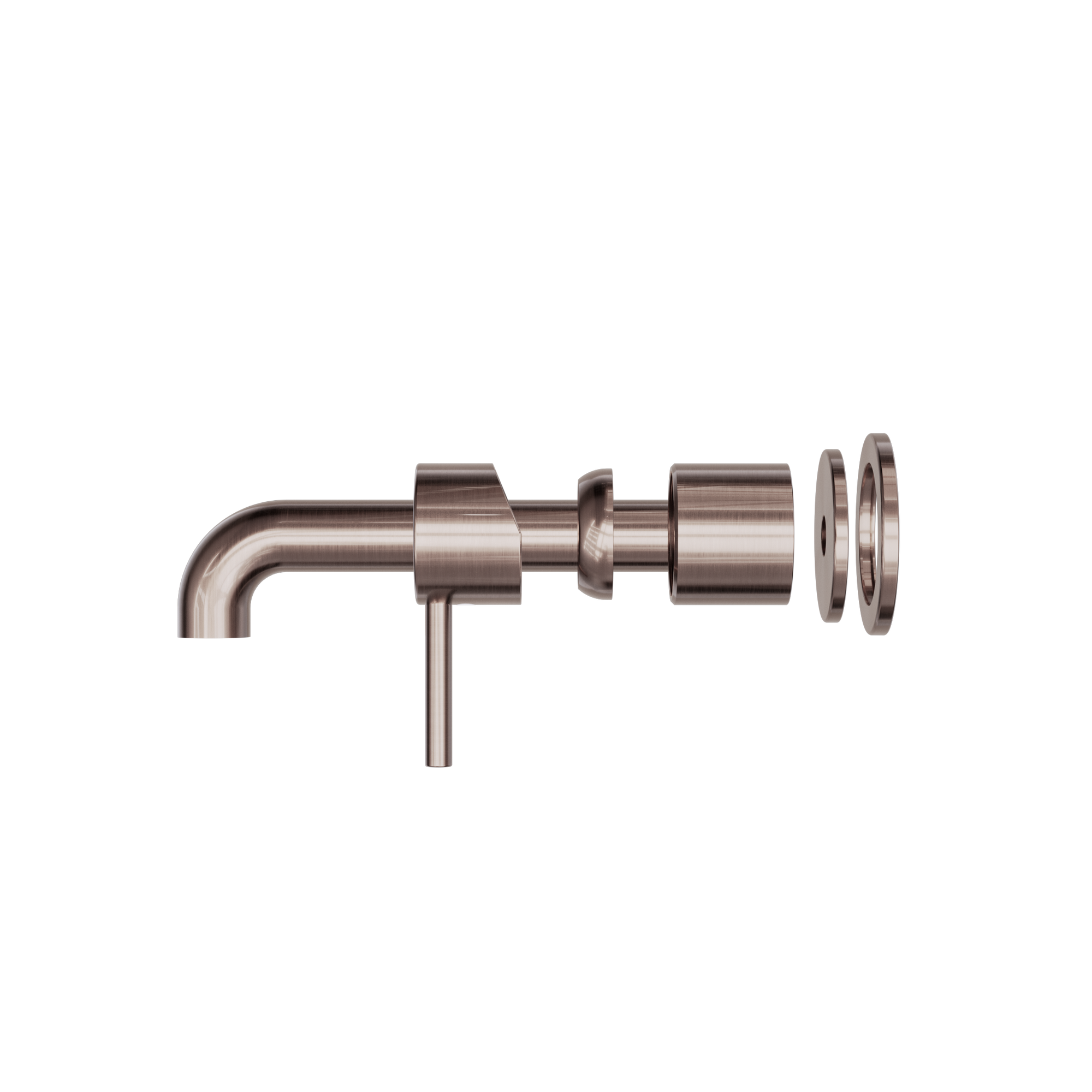 Zen SS316L Wall Basin/Bath Mixer Separate Back Plate 185mm Spout Trim Kits Only Brushed Bronze